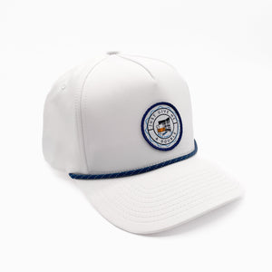 White "Just Give Me a Double" Rope Trucker Hat