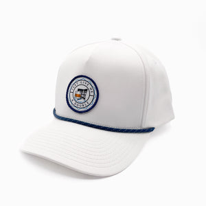 White "Just Give Me a Double" Rope Trucker Hat