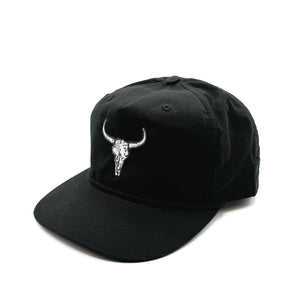 Black "Longhorn Skull" Rope Hat