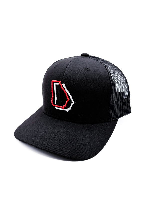 Red & White is Georgia - Black Trucker Hat