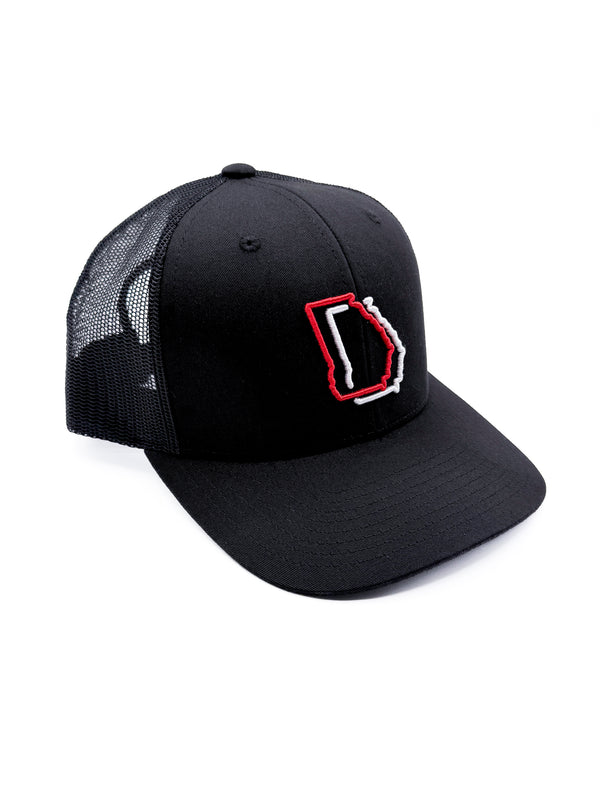 Red & White is Georgia - Black Trucker Hat