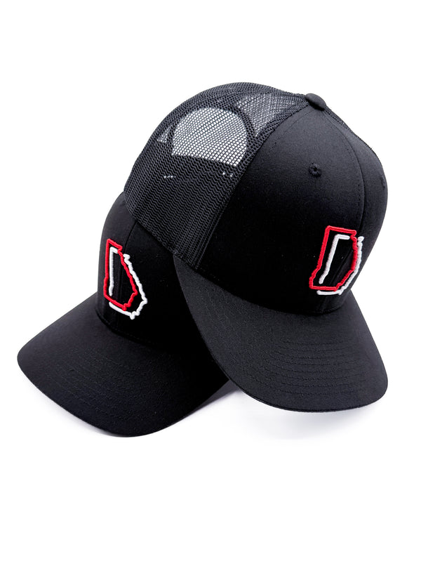 Red & White is Georgia - Black Trucker Hat