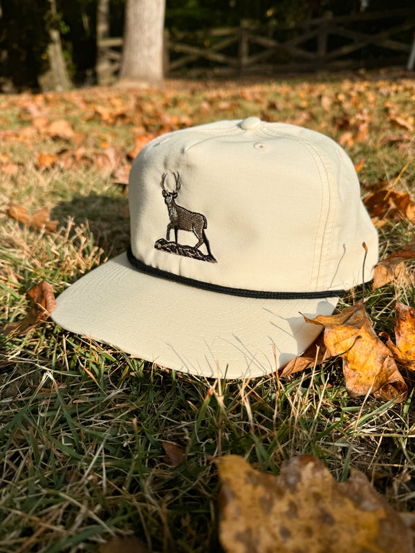 Cream "White Tail Deer" Rope Hat