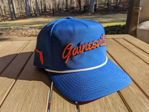 Blue "Gainesville, FL" Rope Hat | 3D embroidery | College Football | Tradition | Rope Golf Cap | Saturdays | Gameday | Florida Gators