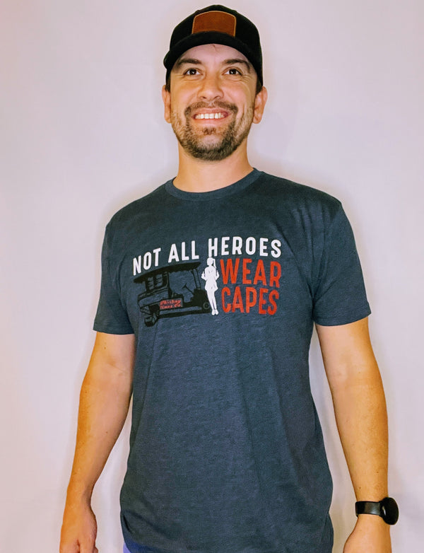 Dark Navy "Not All Heroes Wear Capes" T-shirt