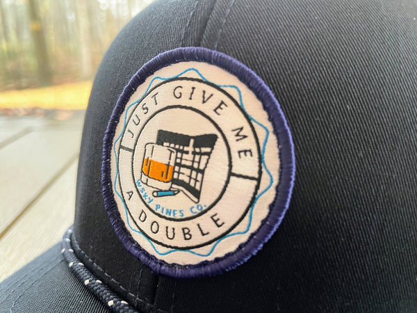 Dark Navy "Just Give Me a Double" Rope Trucker Hat