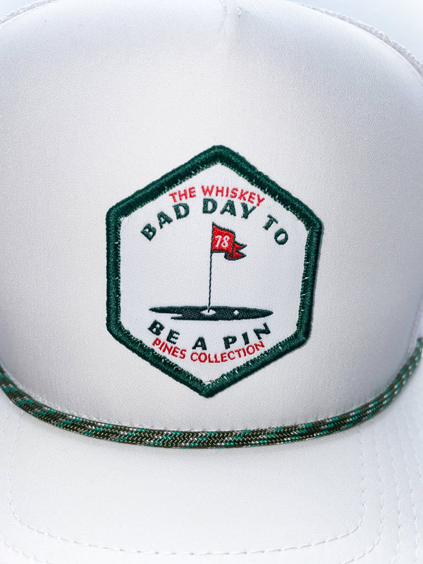White "Bad Day To Be A Pin" Rope Trucker Hat