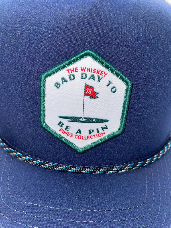 Navy & White "Bad Day to Be A Pin" Rope Trucker Hat