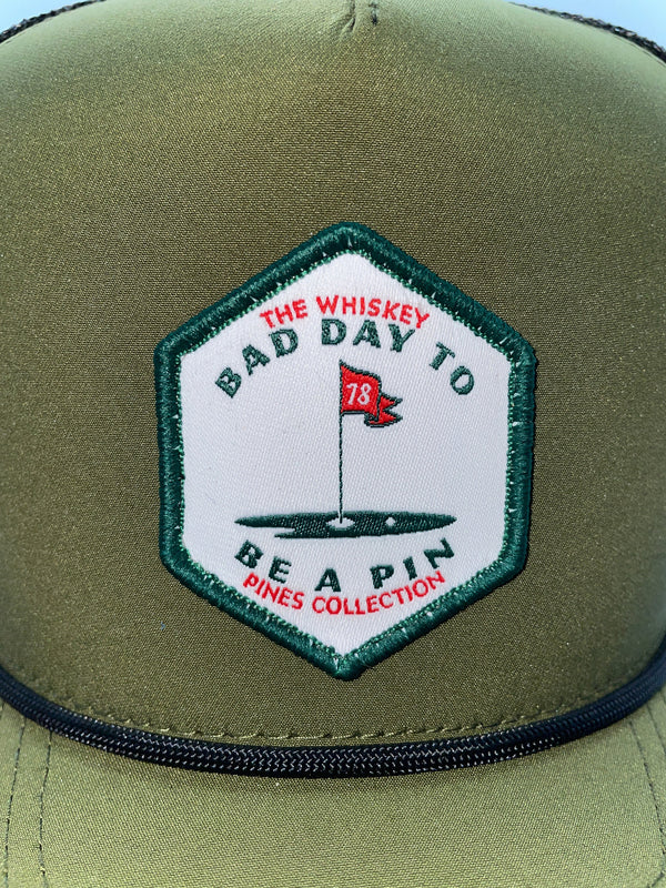 Dark Green & Black "Bad Day To Be A Pin" Rope Trucker Hat