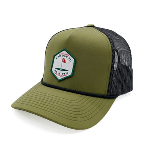"Bad Day to Be A Pin" Rope Trucker Hat - Green/Black