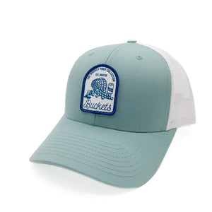 Smoke Blue & White "Buckets" Trucker Hat