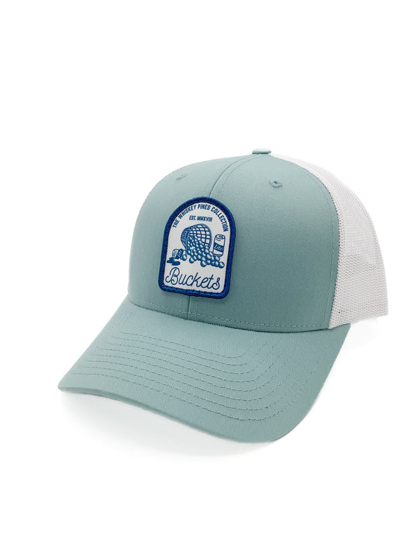 Smoke Blue & White "Buckets" Trucker Hat