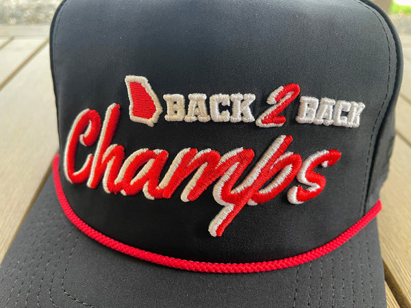 Black "Back 2 Back" Rope Hat