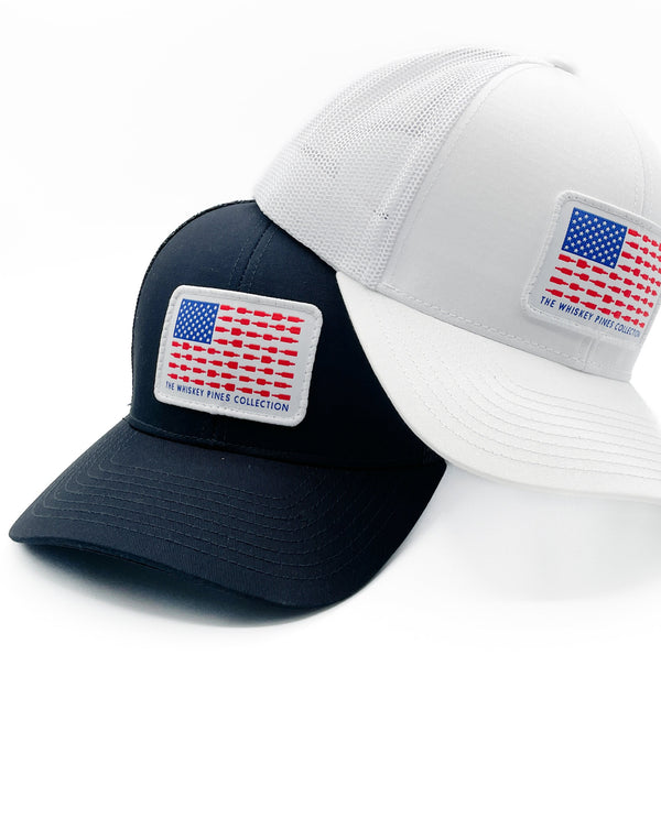 Whiskey American Flag Trucker Hat