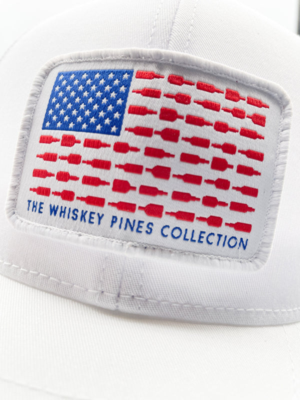 White "Whiskey Flag" Trucker Hat