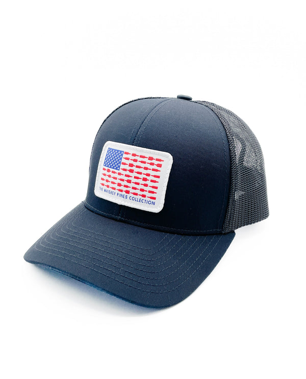 Whiskey American Flag Trucker Hat