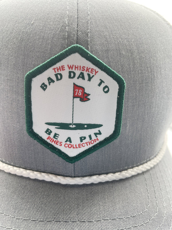 Grey & White "Bad Day to Be A Pin" Rope Trucker Hat