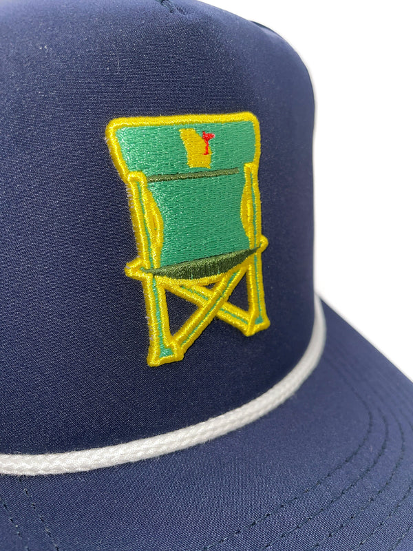 Navy "The Augusta Golf Chair" Rope Hat