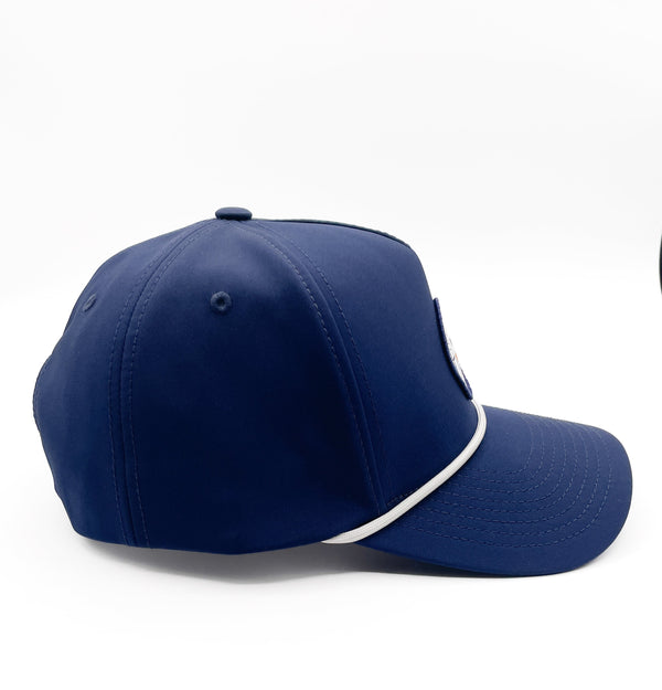 Navy "Just Give Me a Double" Rope Trucker Hat