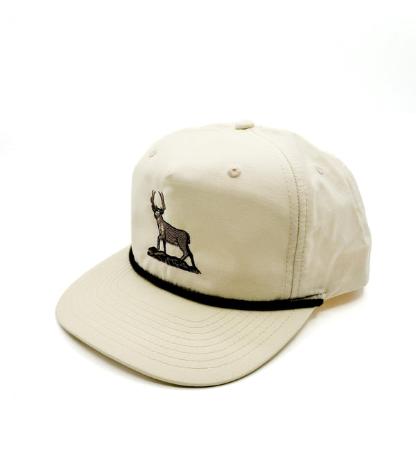 Cream "White Tail" Rope Hat | Retro 5-Panel | Hunting Duck Camp | Richardson Umpqua | Outer Banks | Golf | Father's Day | Christmas