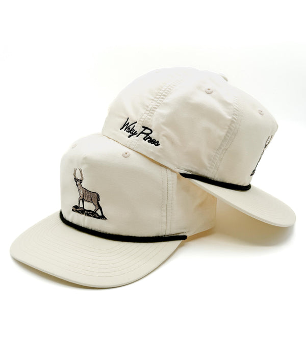 Cream "White Tail" Rope Hat | Retro 5-Panel | Hunting Duck Camp | Richardson Umpqua | Outer Banks | Golf | Father's Day | Christmas