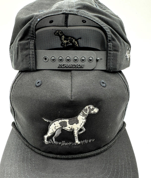 Black "Pointer" Rope Hat | Retro 5-Panel | Hunting Duck Camp | Richardson Umpqua | Outer Banks | Golf | Father's Day | Christmas