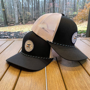 "Just Give Me a Double" Rope Trucker Hat - Navy/White