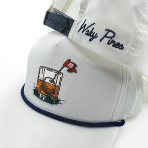 White "19th Hole" Rope Hat | Golf Course | !9th Hole Whiskey Drinking | Summer | Patch | Golf Cart | Scorecard