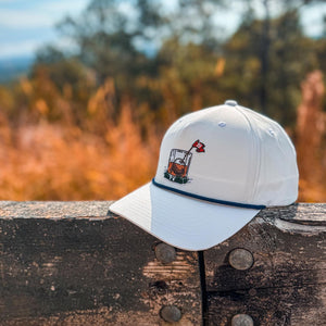 White "19th Hole" Rope Hat | Golf Course | !9th Hole Whiskey Drinking | Summer | Patch | Golf Cart | Scorecard