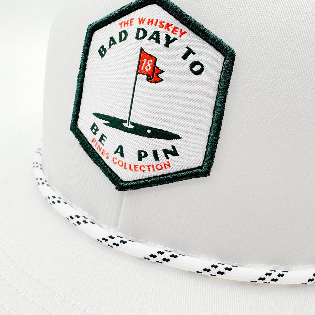 Whiskey Pines | Bad Day to Be A Pin - Patch - Rope Trucker Hat - White ...