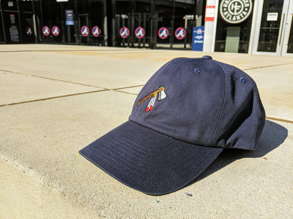 Navy Atlanta Tomahawk Hat | Baseball | Tomahawk Chop | Embroidered | Atlanta | ATL | Golf | Headwear