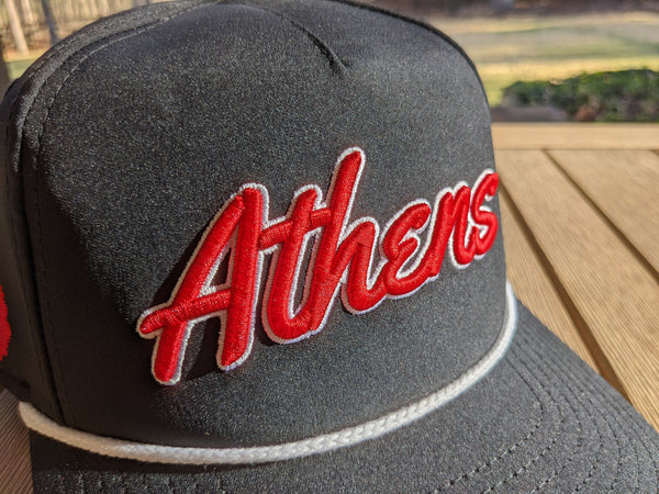 Black "Athens, GA" Rope Hat | 3D embroidery | College Football | Tradition | Rope Golf Cap | Saturdays | Gameday | State of Georgia