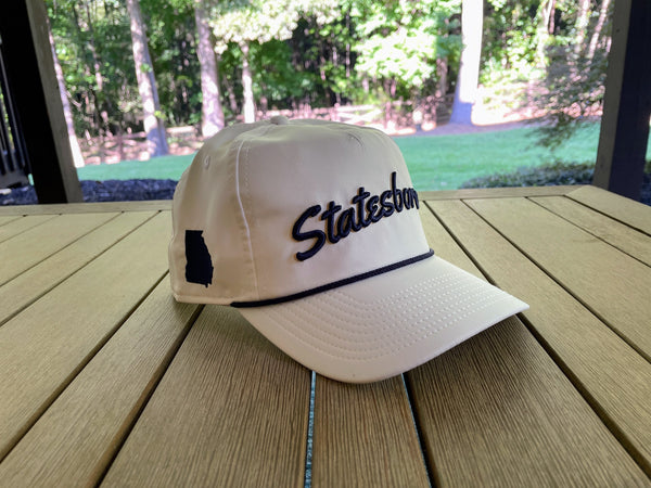 White "Statesboro" Rope Hat | 3D embroidery | College Football | GA Southern | Golf | Hail Southern Georgia! | Gameday | GATA
