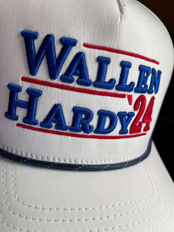 White "Wallen - Hardy '24" Rope Hat | Morgan | Beer Whiskey Drinking | Concert | President | Golf | Running Mates | Country Music