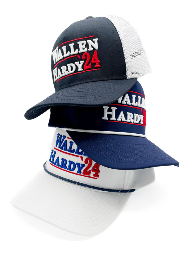 White "Wallen - Hardy '24" Rope Hat | Morgan | Beer Whiskey Drinking | Concert | President | Golf | Running Mates | Country Music