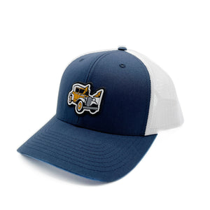 Navy & White Ramblin Wreck Hat | Tech | Football Trucker Hat | Georgia | Yellow Jacket | Patch Hat | College Football | Golf