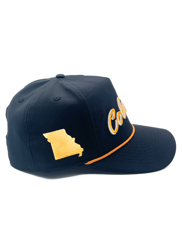 Black "Columbia, MO" Rope Hat | 3D embroidery | College Football | Missouri St. | Rope Golf Cap | Tigers