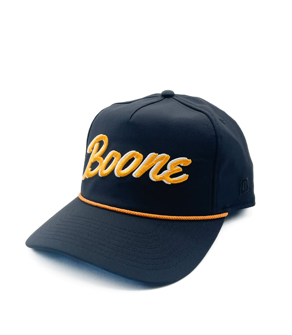 Black "Boone, NC" Rope Hat | 3D embroidery | College Football | App St. | Rope Golf Cap | Mountaineers